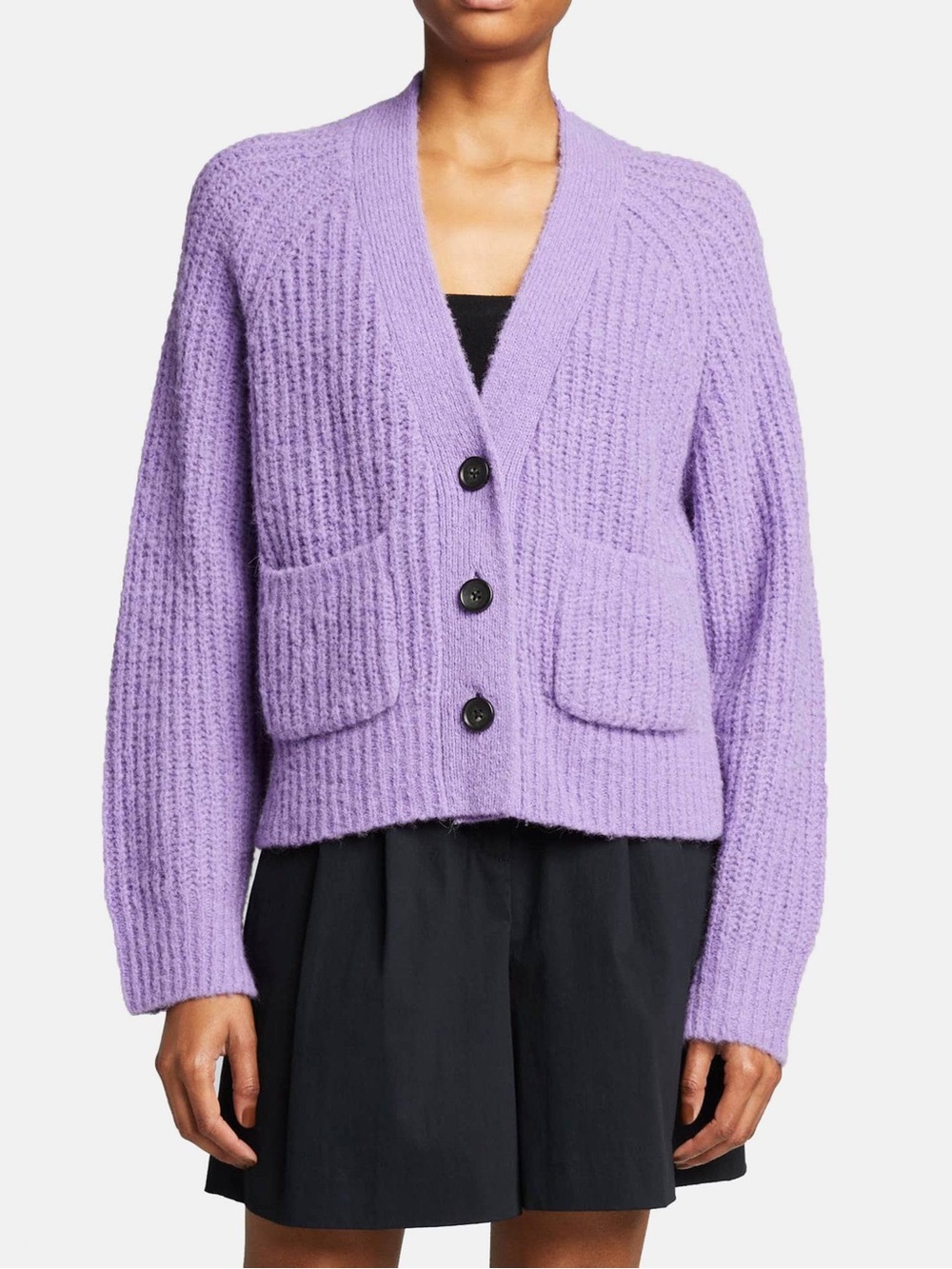 A.L.C. Cleveland Alpaca-Blend Cardigan in Lavender XS Oversized Fall Casual